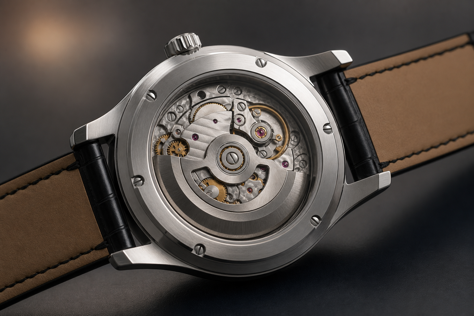 Механические часы с видимым автоматическим rotor через caseback