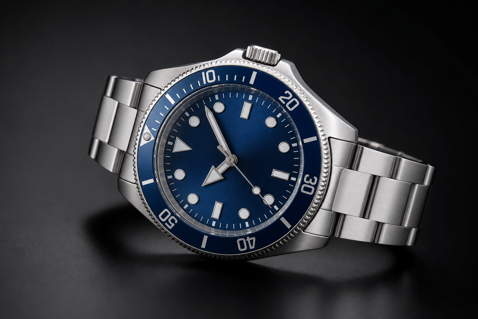 Orient diver watch синий циферблат, студийный ракурс