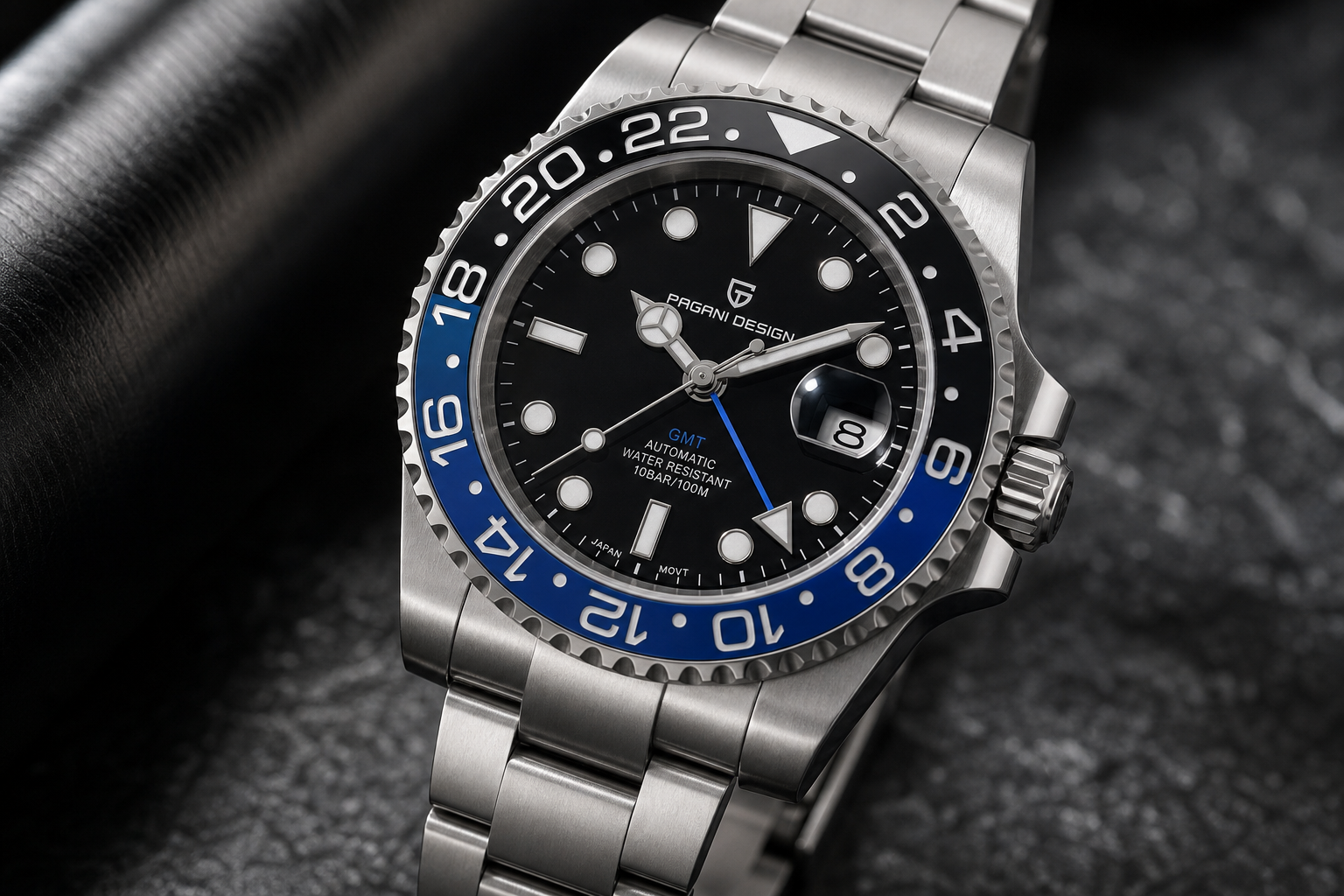 GMT-часы с синей GMT-стрелкой и bezels 24h