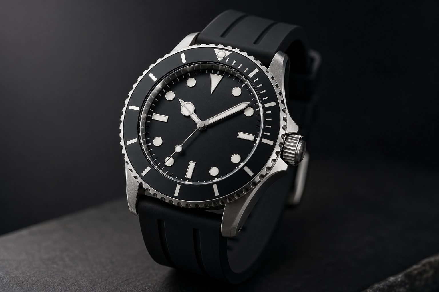 Diver watch с вращающимся bezel-ом и контрастным циферблатом