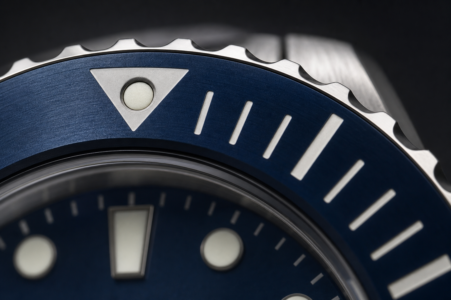 Крупный план bezel-я diver с минутной шкалой