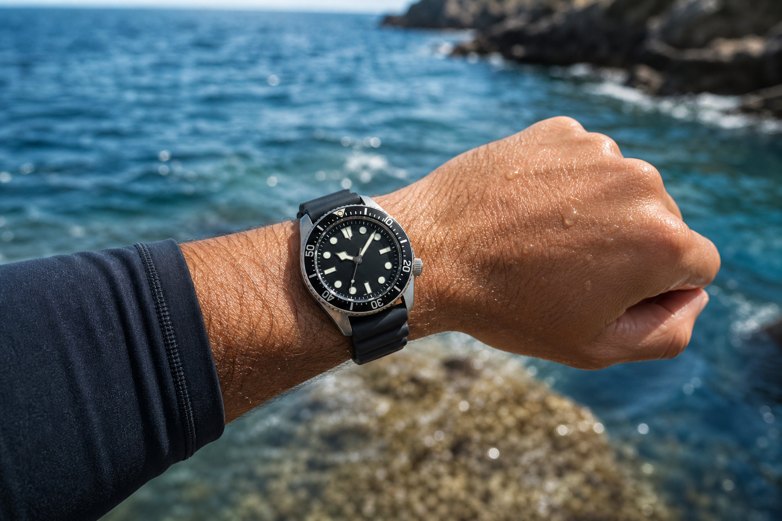 Diver на резиновом реmешке на запястье